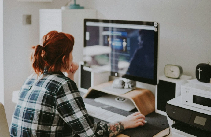 woman browsing on the internet